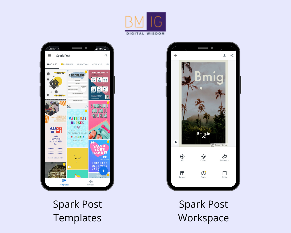 SparkPost instagram story creation tool workspace and templates