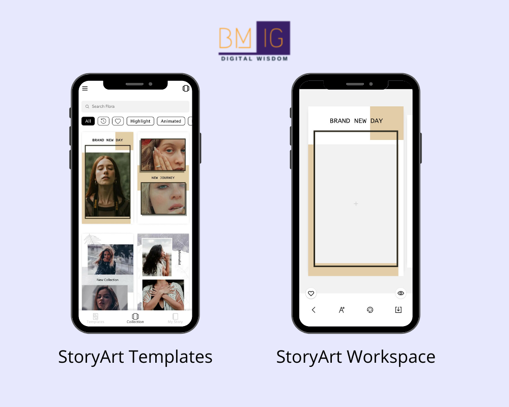 StoryArt instagram story creation tool workspace and templates