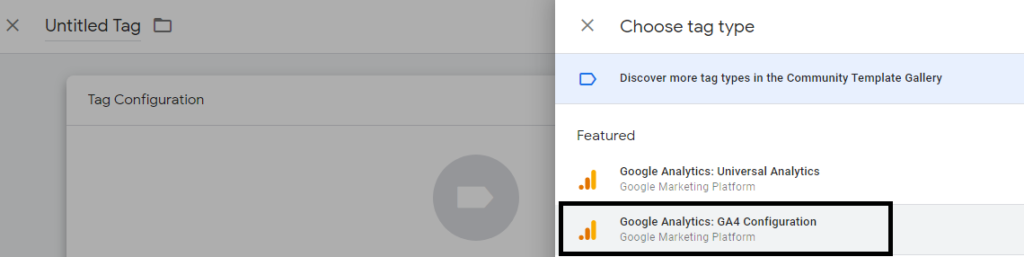 GA 4 using GTM step 5 - tag configuration